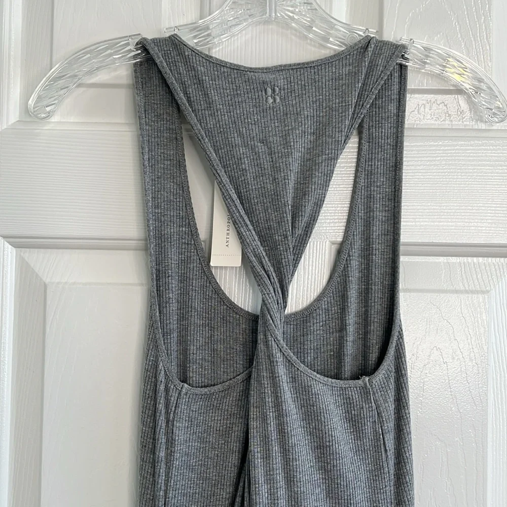 NWT Sweaty Betty‎ Weekend Twist Ribbed Maxi midi dress grey size large - Picture 11 of 13